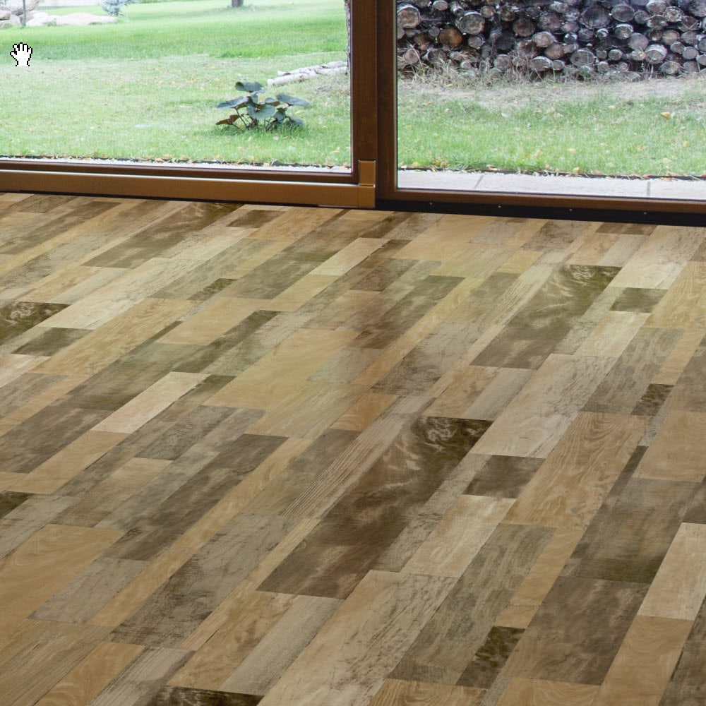 Congoleum AirStep Advantage Curious Magic Trick 12-ft W Cut-to-Length Wood-Look Low-Gloss Sheet Vinyl Flooring, 18-mil Wear Layer