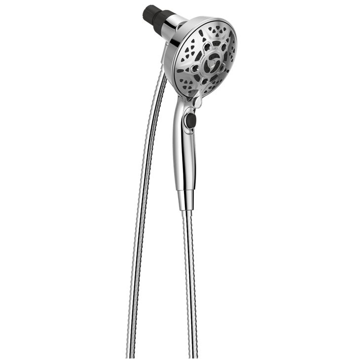 SureDock 7-Spray 5 in. Single Wall Mount Handheld H2Okinetic Shower Head in SpotShield Brushed Nickel