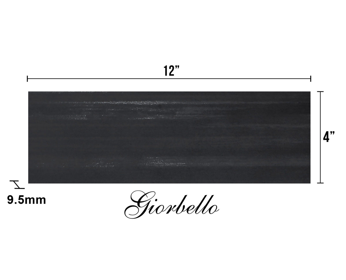 Giorbello (Sample) Spazio Lazer Black/Matte 4-in x 12-in Matte Porcelain Floor and Wall Tile