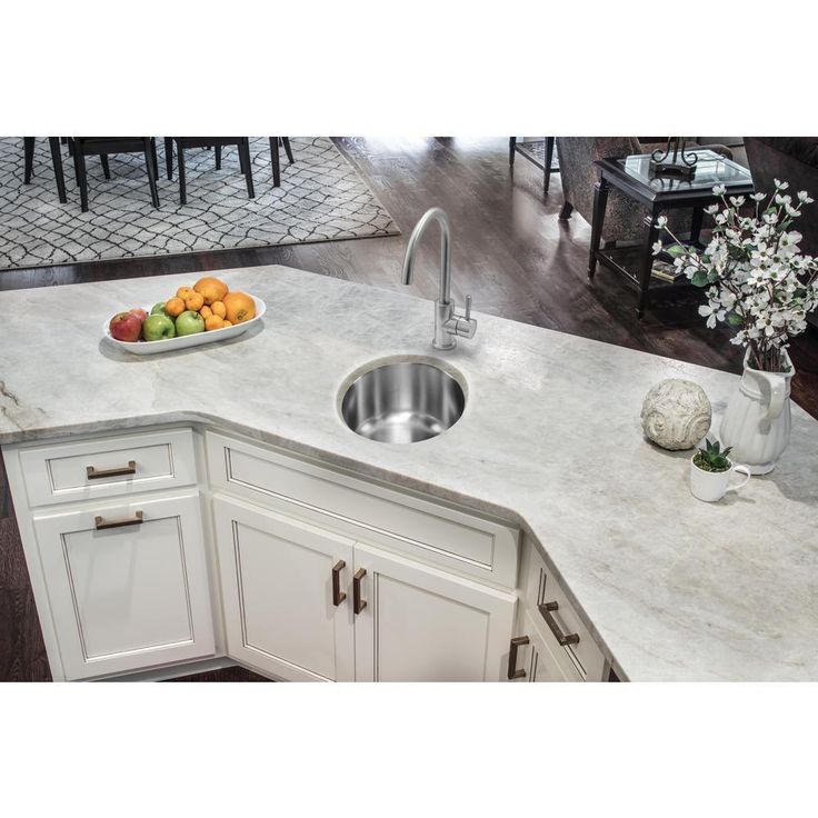 All-in-1 Undermount 18-Gauge Stainless Steel 16 in. 0-Hole Round Single Bowl Bar Sink with Gooseneck Kitchen Faucet