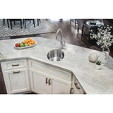All-in-1 Undermount 18-Gauge Stainless Steel 16 in. 0-Hole Round Single Bowl Bar Sink with Gooseneck Kitchen Faucet