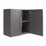 Ameriwood Home Camberly 23.43-in W x 23.68-in H Particleboard Graphite Grey Wall-mount Utility Storage Cabinet