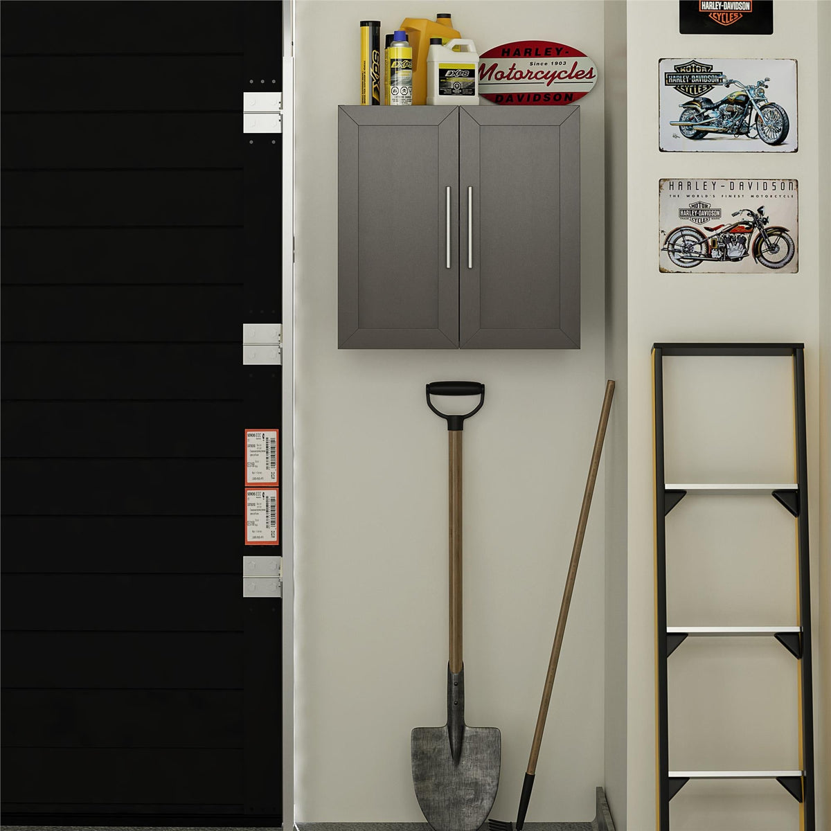 Ameriwood Home Camberly 23.43-in W x 23.68-in H Particleboard Graphite Grey Wall-mount Utility Storage Cabinet