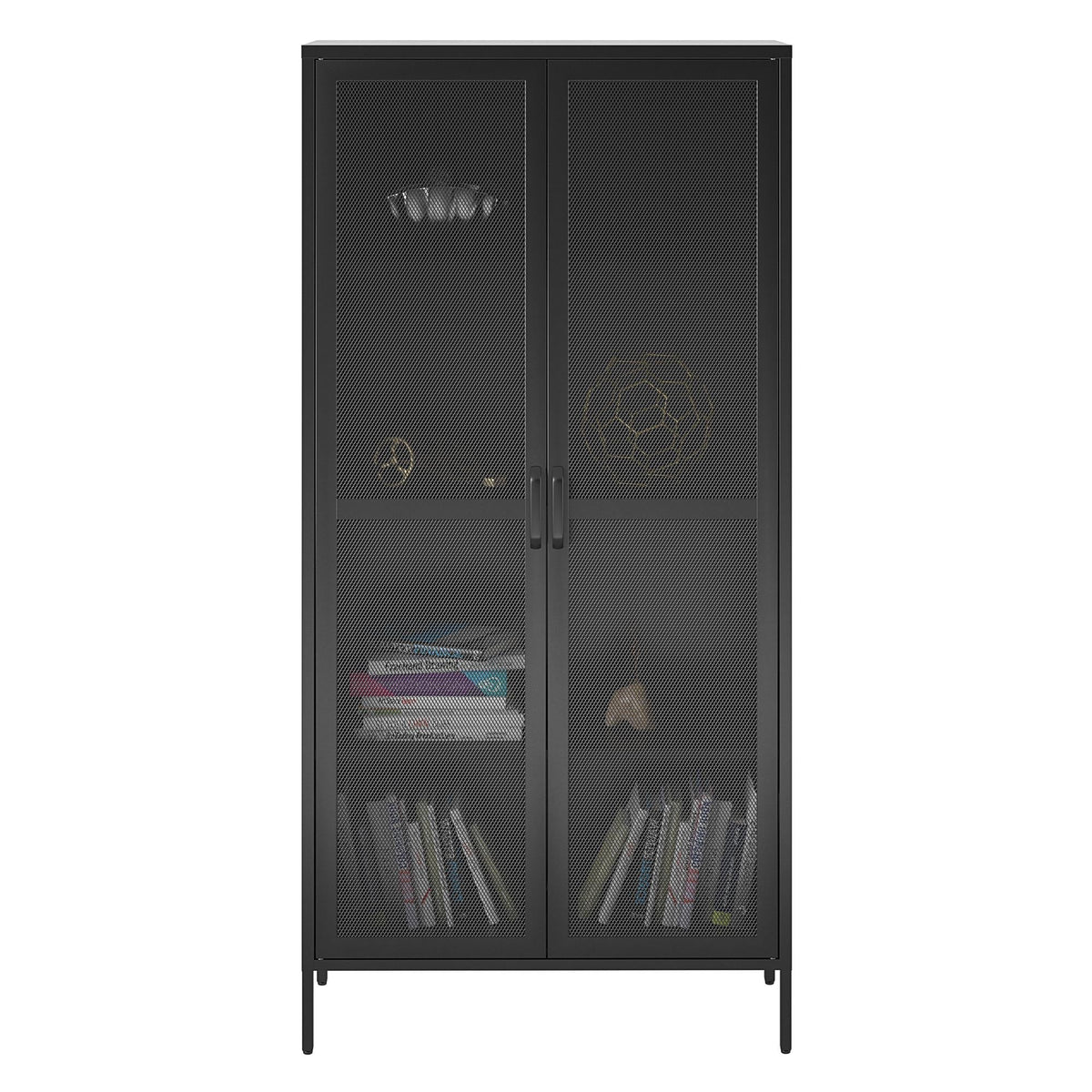 Ameriwood Home Sunset District 35.38-in W x 72.83-in H Steel Black Freestanding Utility Storage Cabinet