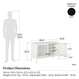 Ameriwood Home Sunset District 39.37-in W x 25.2-in H Steel White Freestanding Utility Storage Cabinet
