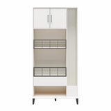 Ameriwood Home Amplus 35.67-in W x 76.65-in H Particleboard White Stipple Freestanding Utility Storage Cabinet