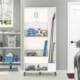 Ameriwood Home Amplus 35.67-in W x 76.65-in H Particleboard White Stipple Freestanding Utility Storage Cabinet