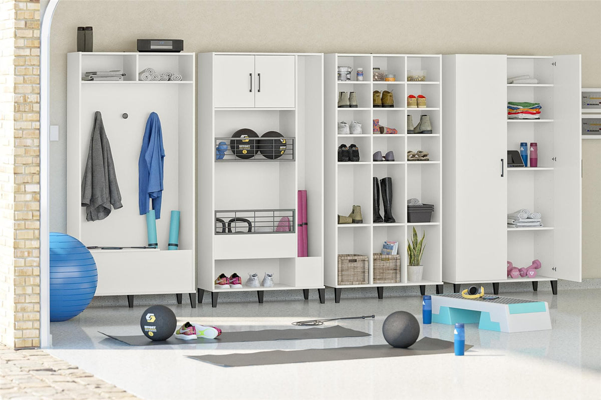 Ameriwood Home Flex 35.67-in W x 76.65-in H x 15.39-in D Freestanding Composite Wood Garage Cabinet in White