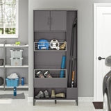 Ameriwood Home Amplus 35.67-in W x 76.65-in H Particleboard Graphite Freestanding Utility Storage Cabinet