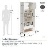 Ameriwood Home Amplus 35.67-in W x 76.65-in H Particleboard Graphite Freestanding Utility Storage Cabinet