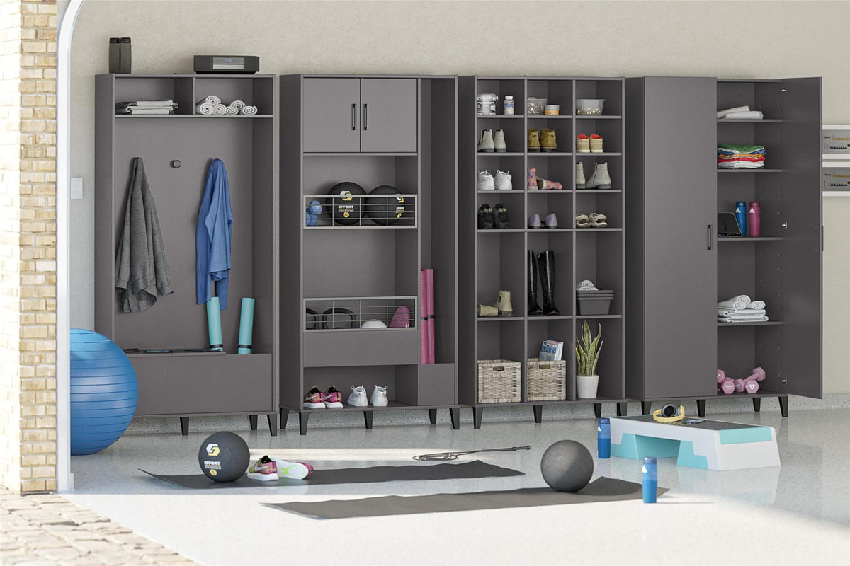 Ameriwood Home Flex 35.67-in W x 76.65-in H x 15.39-in D Freestanding Composite Wood Garage Cabinet in Gray