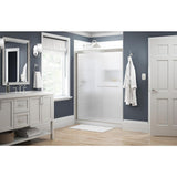 Simplicity 60 in. x 70 in. Semi-Frameless Traditional Sliding Shower Door in Nickel with Rain Glass - Super Arbor