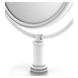 Allied Brass 8-in x 15-in Matte White Double-Sided Magnifying Countertop Vanity Mirror