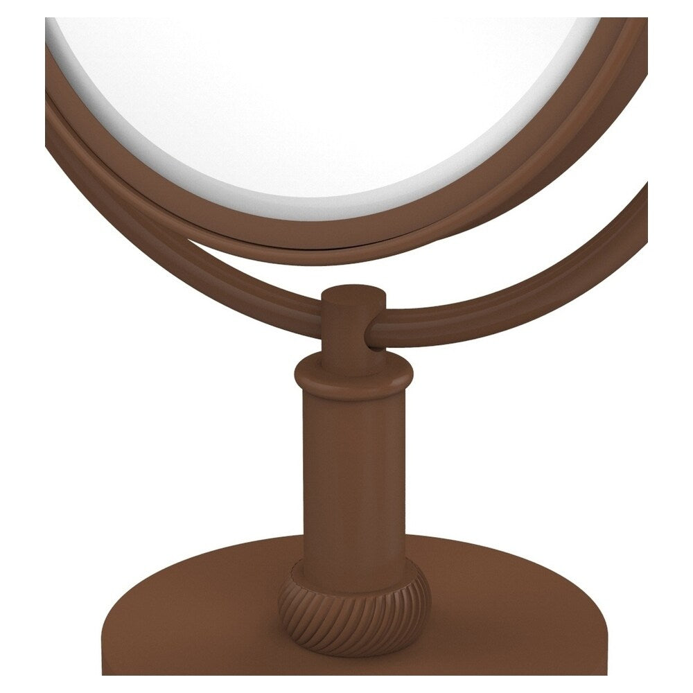 Allied Brass 8-in x 15-in Antique Bronze Double-Sided Magnifying Countertop Vanity Mirror
