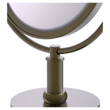 Allied Brass 8-in x 15-in Antique Brass Double-Sided 2x Magnifying Countertop Vanity Mirror
