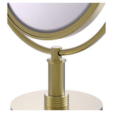 Allied Brass 8-in x 15-in Satin Brass Double-Sided Magnifying Countertop Vanity Mirror