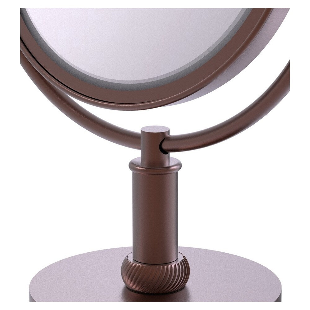 Allied Brass 8-in x 15-in Antique Copper Double-Sided Magnifying Countertop Vanity Mirror