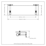 Allied Brass Clearview Unlacquered Brass 1-Tier Wall-Mount Bathroom Shelf, 16 x 5 x 3.3 in