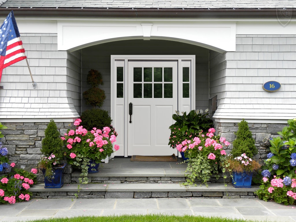 Creative Entryways Craftsman White Prehung Single Door with Sidelights