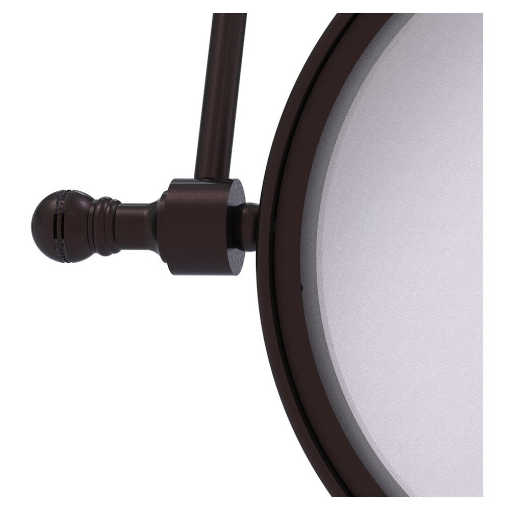 Allied Brass Retro Dot 7-in x 8-in Antique Bronze Double-Sided Magnifying Wall-Mounted Vanity Mirror