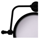 Allied Brass Retro Wave 7-in x 8-in Matte Black Double-Sided 3X Magnifying Wall-Mounted Vanity Mirror