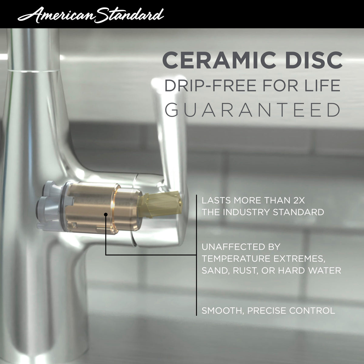 American Standard Pekoe Stainless Steel 1-Handle Deck-Mount Pre-Rinse Kitchen Faucet, 21.5-in Height
