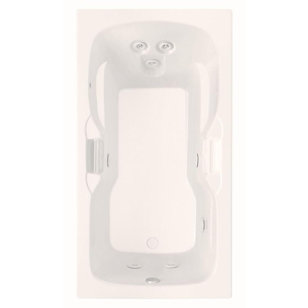 Laguna 60 in.¬†Acrylic Reversible Drain Rectangle Drop-In Whirlpool Bathtub in White - Super Arbor