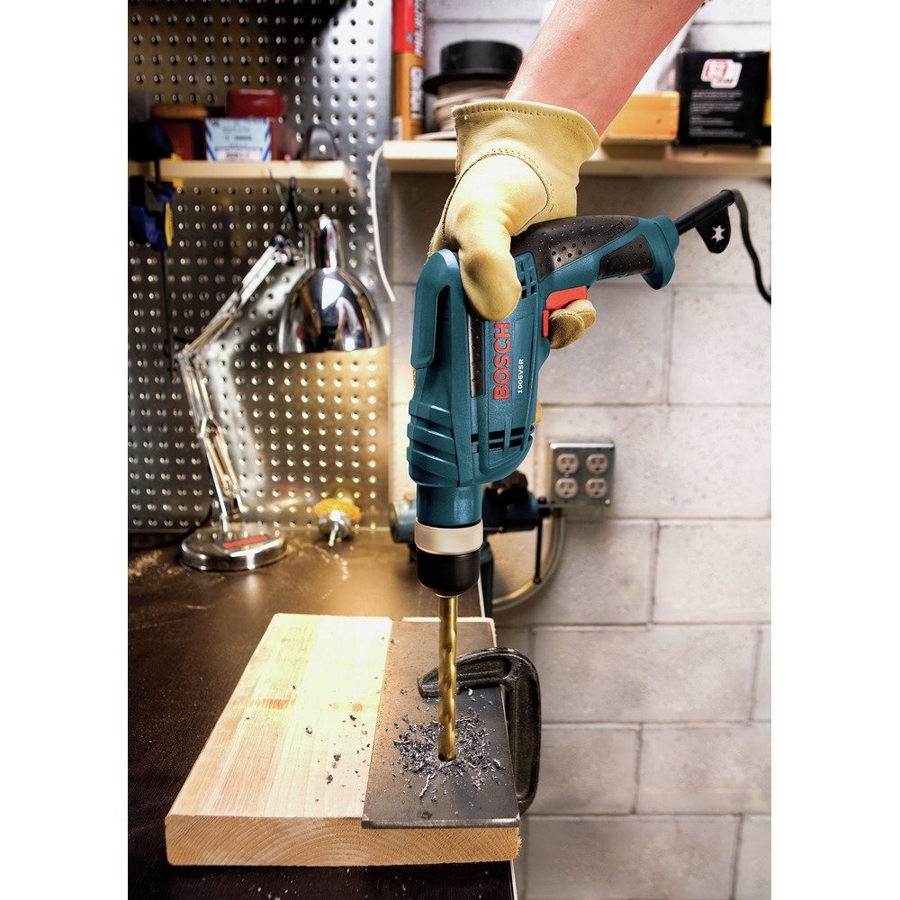 BOSCH 1006VSR Electric Drill, Pistol Grip, 3/8" Keyless Chuck, 6.3A Corded