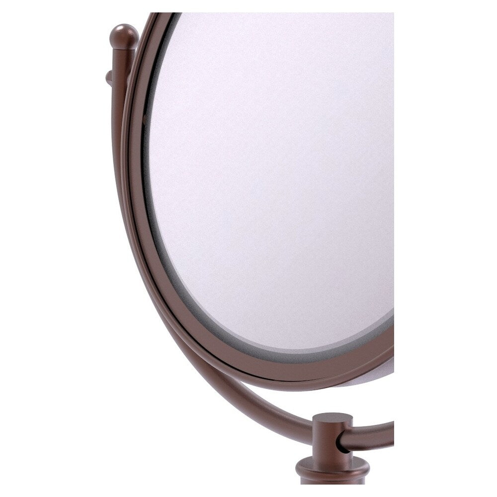 Allied Brass Soho 8-in x 15-in Antique Copper Double-Sided Magnifying Countertop Vanity Mirror
