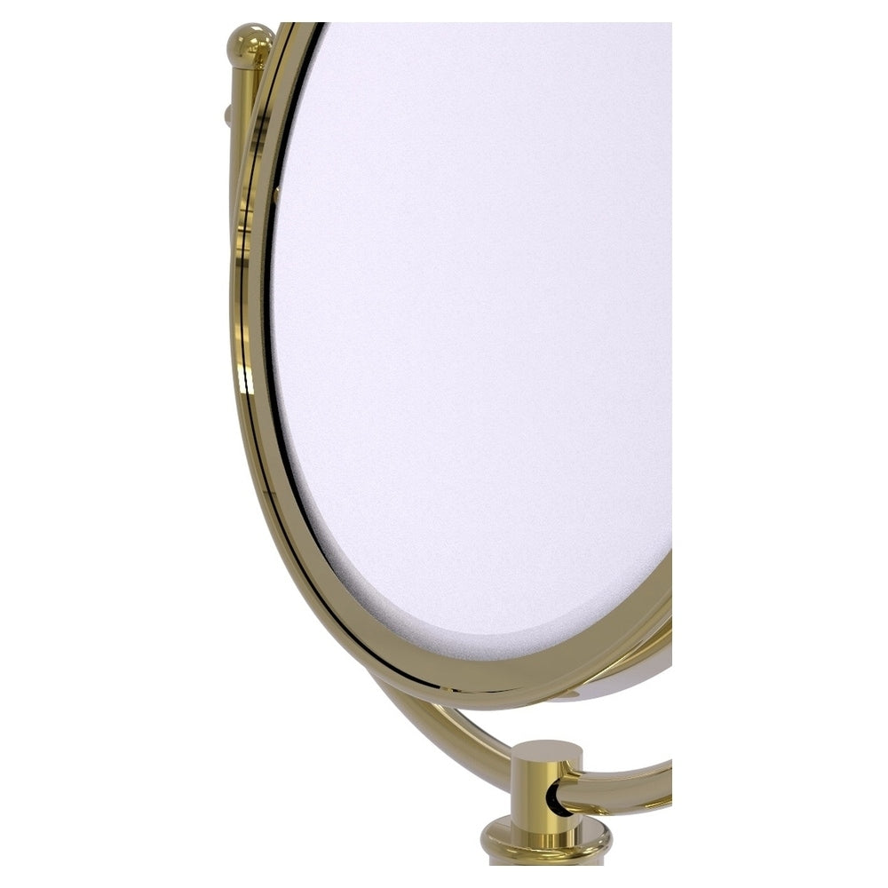 Allied Brass Soho 8-in x 15-in Polished Brass Double-Sided Magnifying Countertop Vanity Mirror