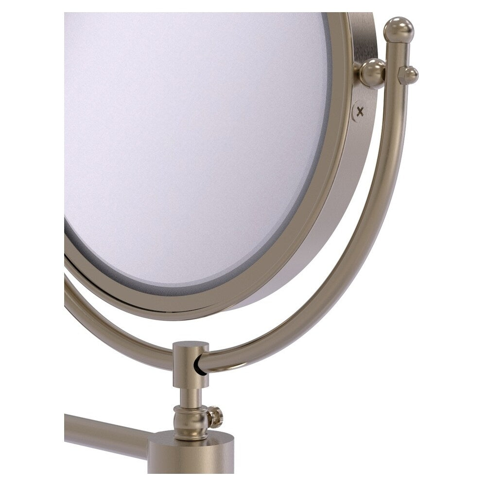 Allied Brass Soho 8-in x 15-in Antique Pewter Double-Sided Magnifying Wall-Mounted Vanity Mirror