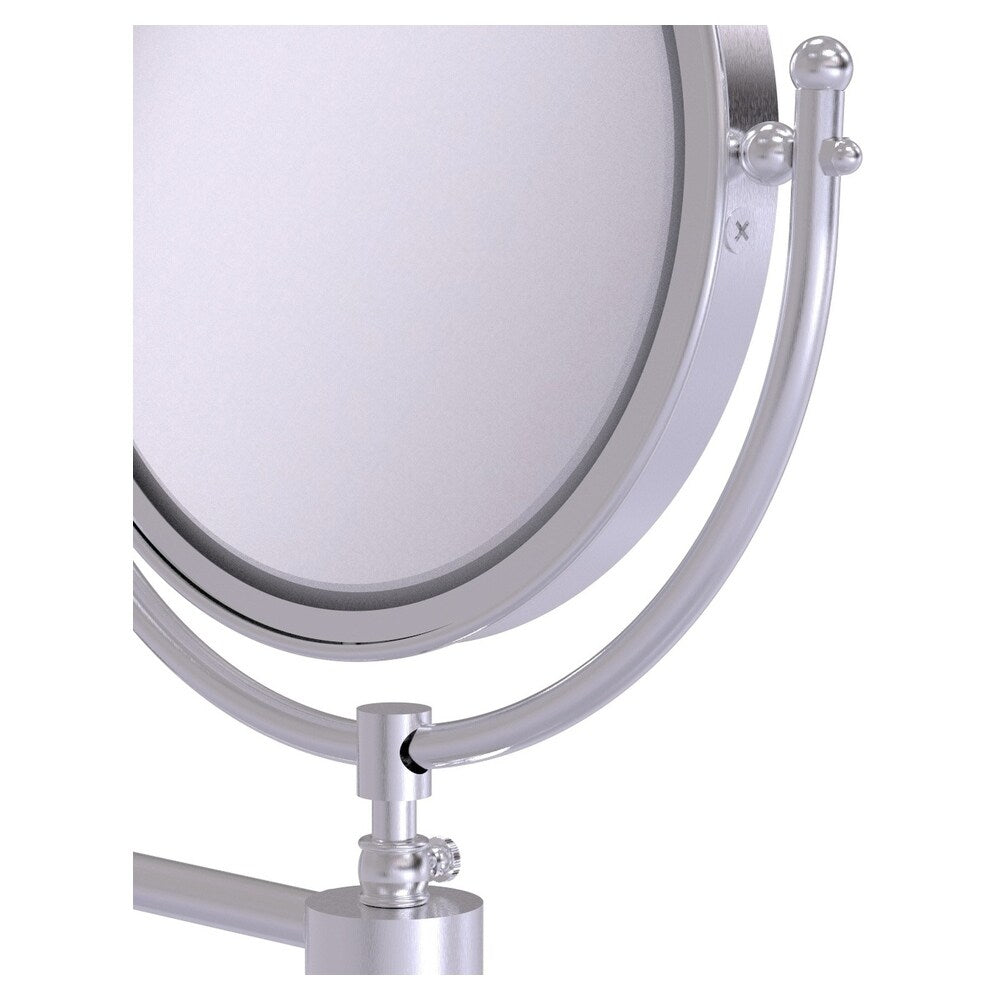Allied Brass Soho 8-in x 15-in Satin Chrome Double-Sided Magnifying Wall-Mounted Vanity Mirror