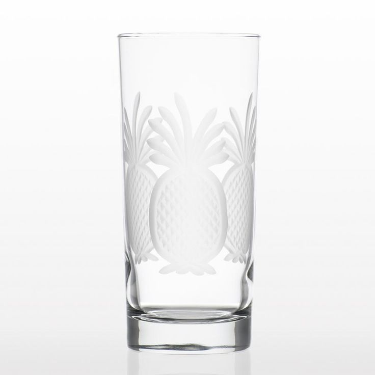 Pineapple 15 oz. Clear Highball Glass (Set of 4)