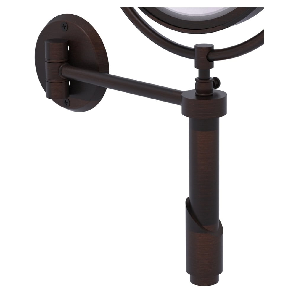 Allied Brass Tribecca 8-in x 15-in Distressed Bronze Double-Sided 5x Magnifying Wall-Mounted Vanity Mirror