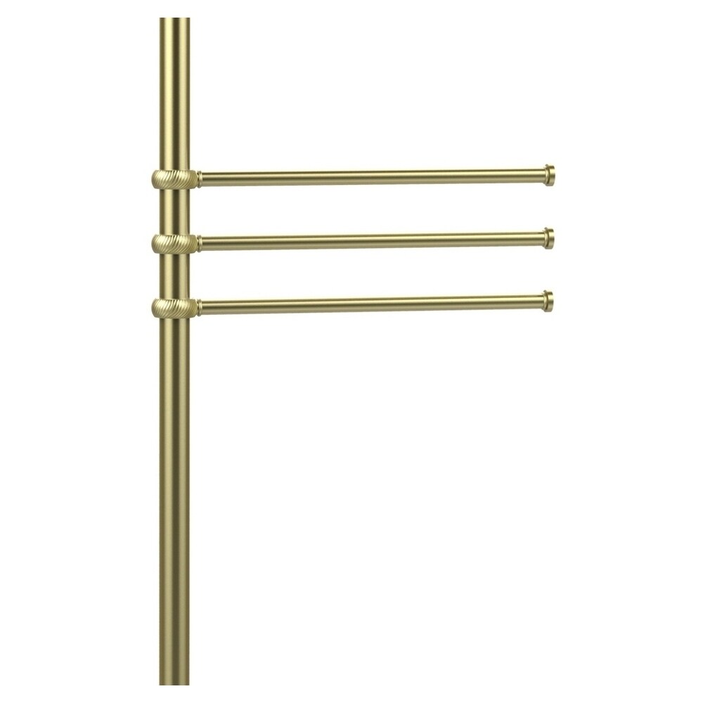 Allied Brass Satin Brass Freestanding Towel Rack, 49-in Height, 6 Swivel Bars