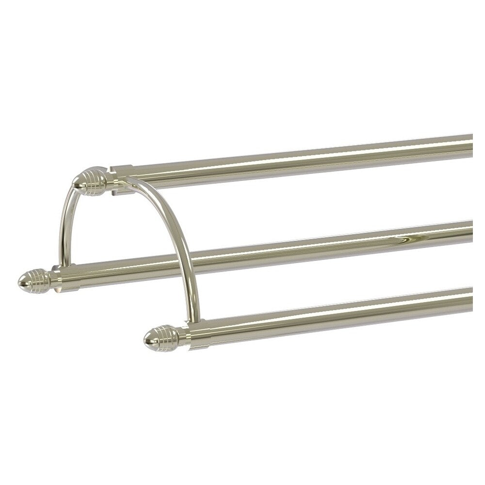Allied Brass Free Standing Double Arm Towel Holder, Polished Nickel, 31 in W x 37.3 in H x 10 in D