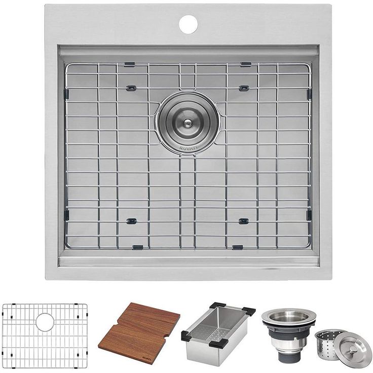 21 x 20 in. RV Workstation Drop-In Topmount Bar Prep Kitchen Sink 16-Gauge Stainless Steel