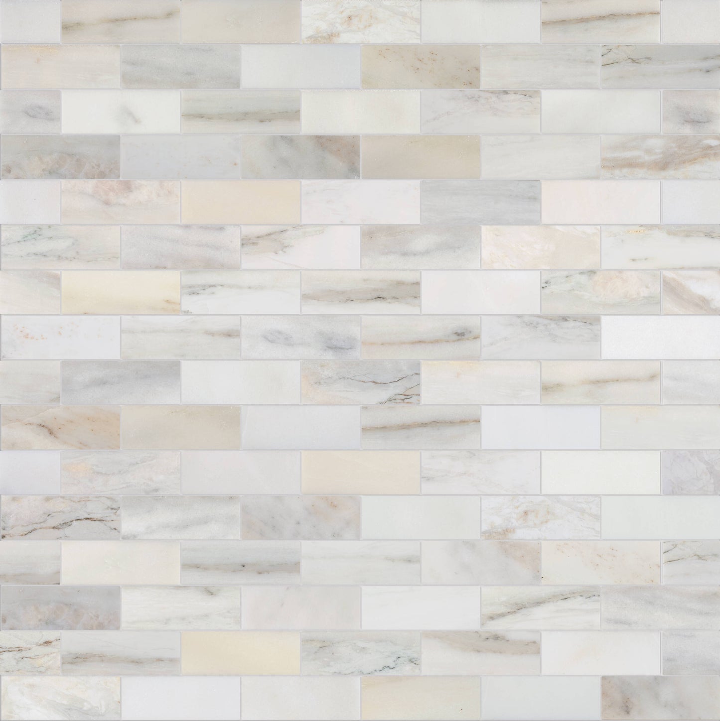 Satori Bianco Perla 12-in x 12-in Polished Natural Stone Look Mosaic Floor and Wall Tile (0.98-sq. ft/ Piece)