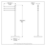 Allied Brass Satin Nickel Freestanding Towel Rack, 39-in Height, 3 Pivoting Arms