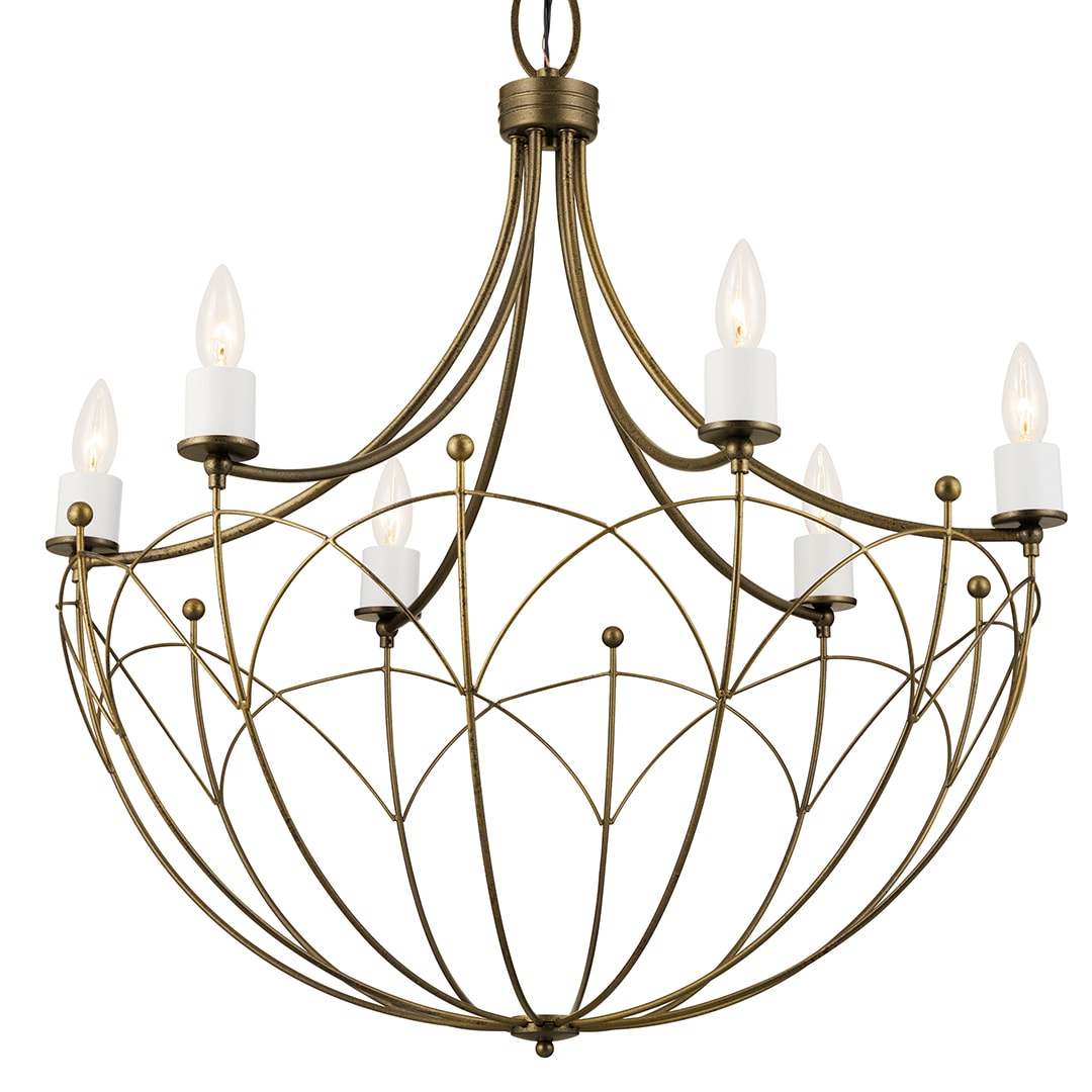 Kichler Topiary 6-Light Bronze Farmhouse Chandelier