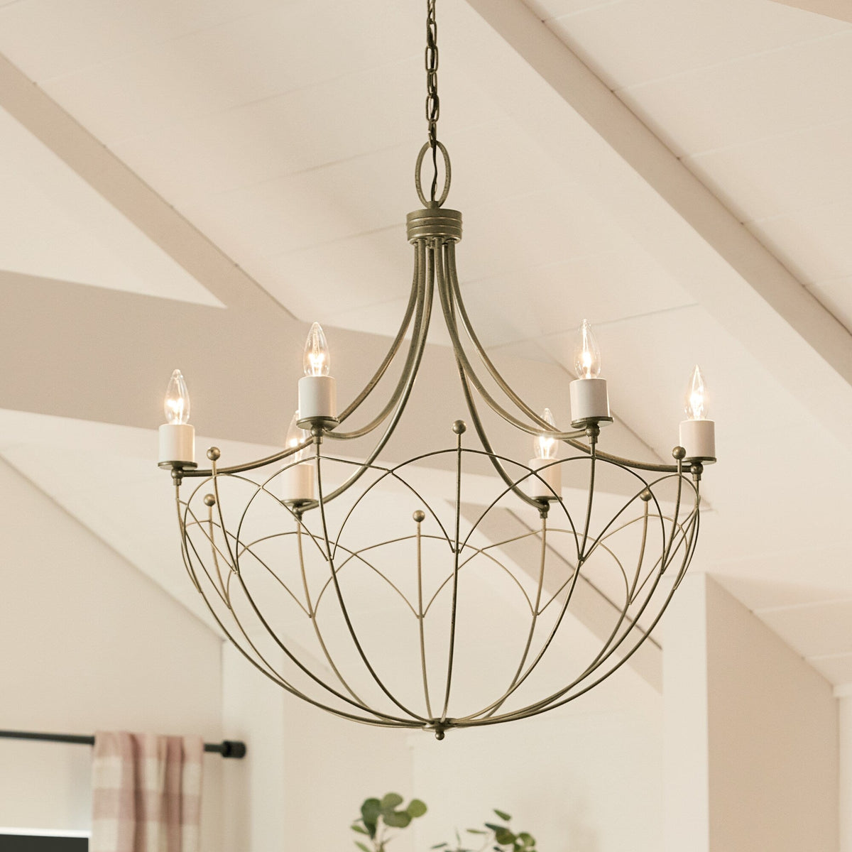Kichler Topiary 6-Light Bronze Farmhouse Chandelier