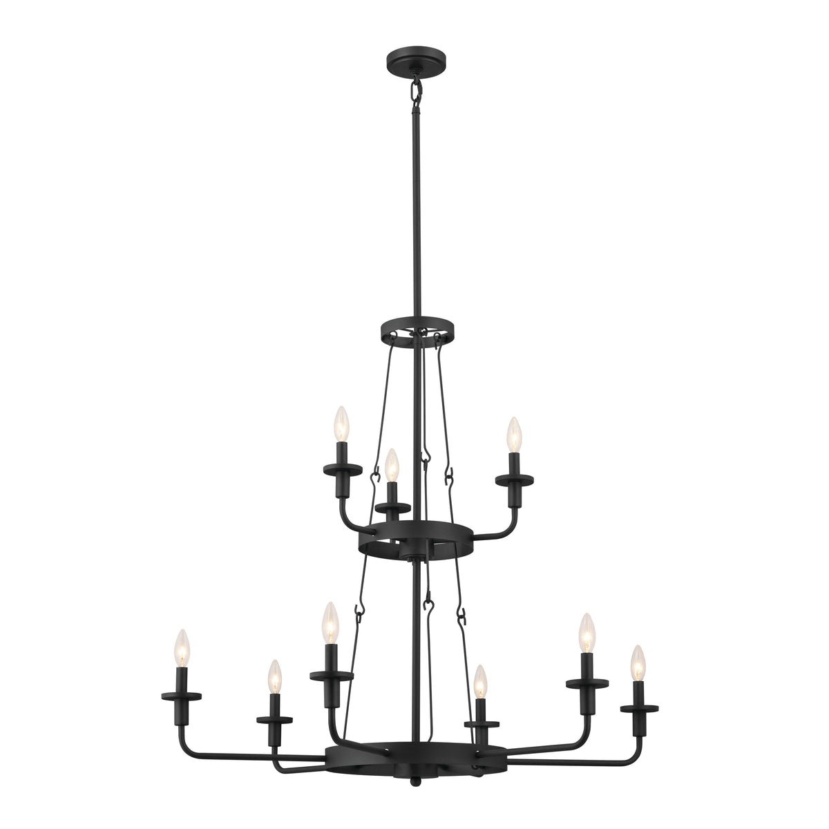 Kichler Vetivene 9-Light Black Farmhouse Chandelier