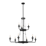 Kichler Vetivene 9-Light Black Farmhouse Chandelier