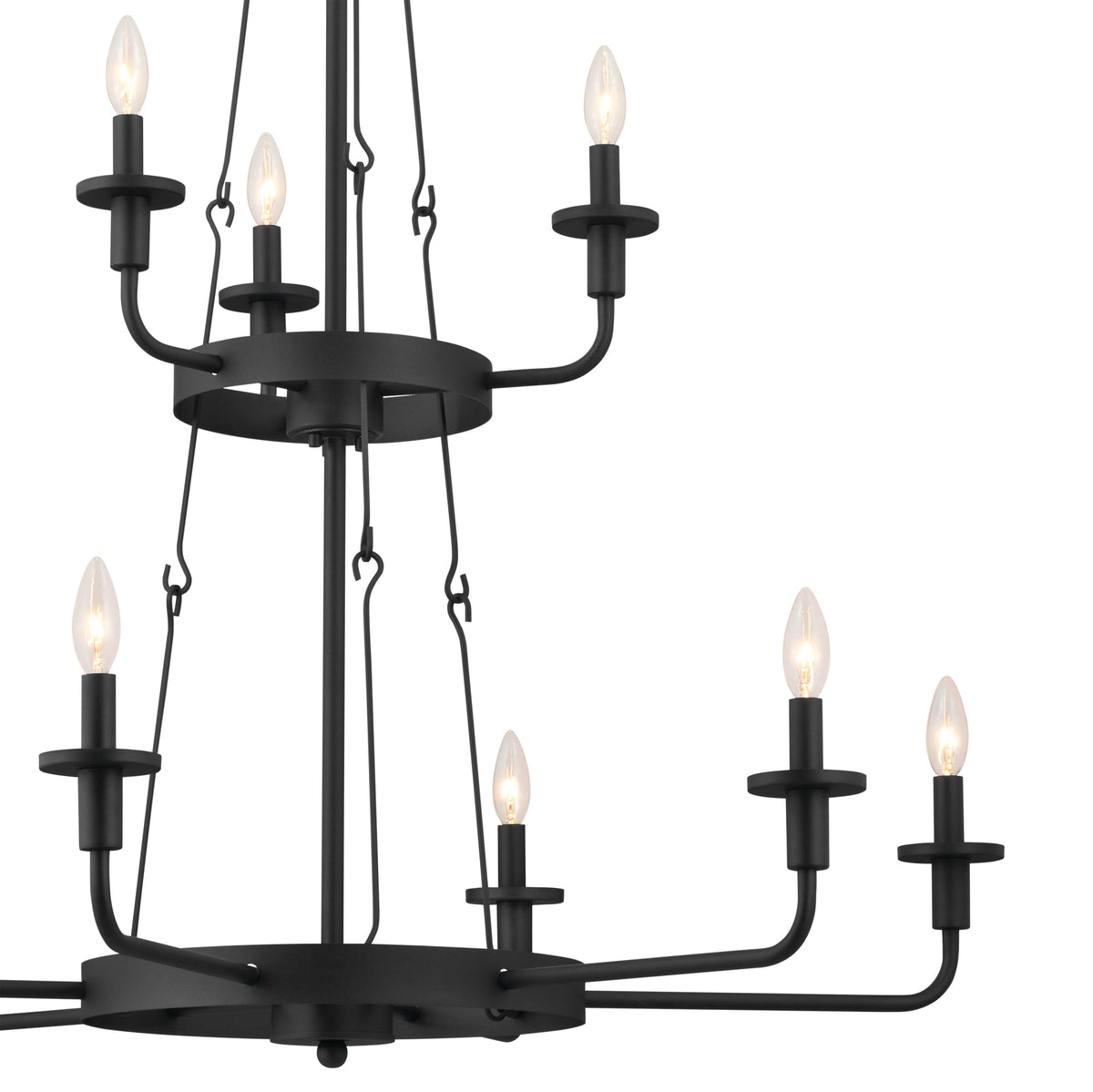 Kichler Vetivene 9-Light Black Farmhouse Chandelier