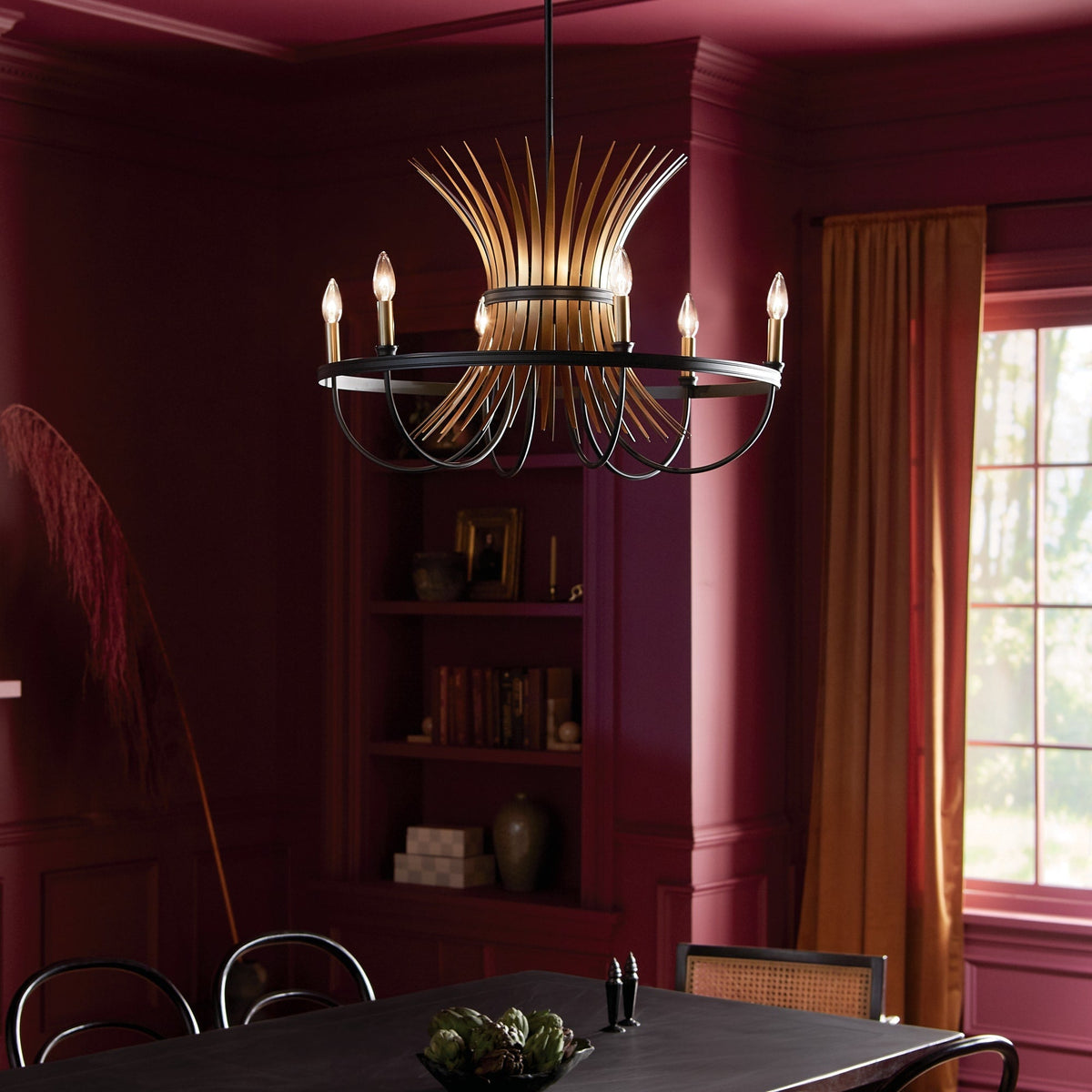 Kichler Baile 6-Light Black Farmhouse Chandelier
