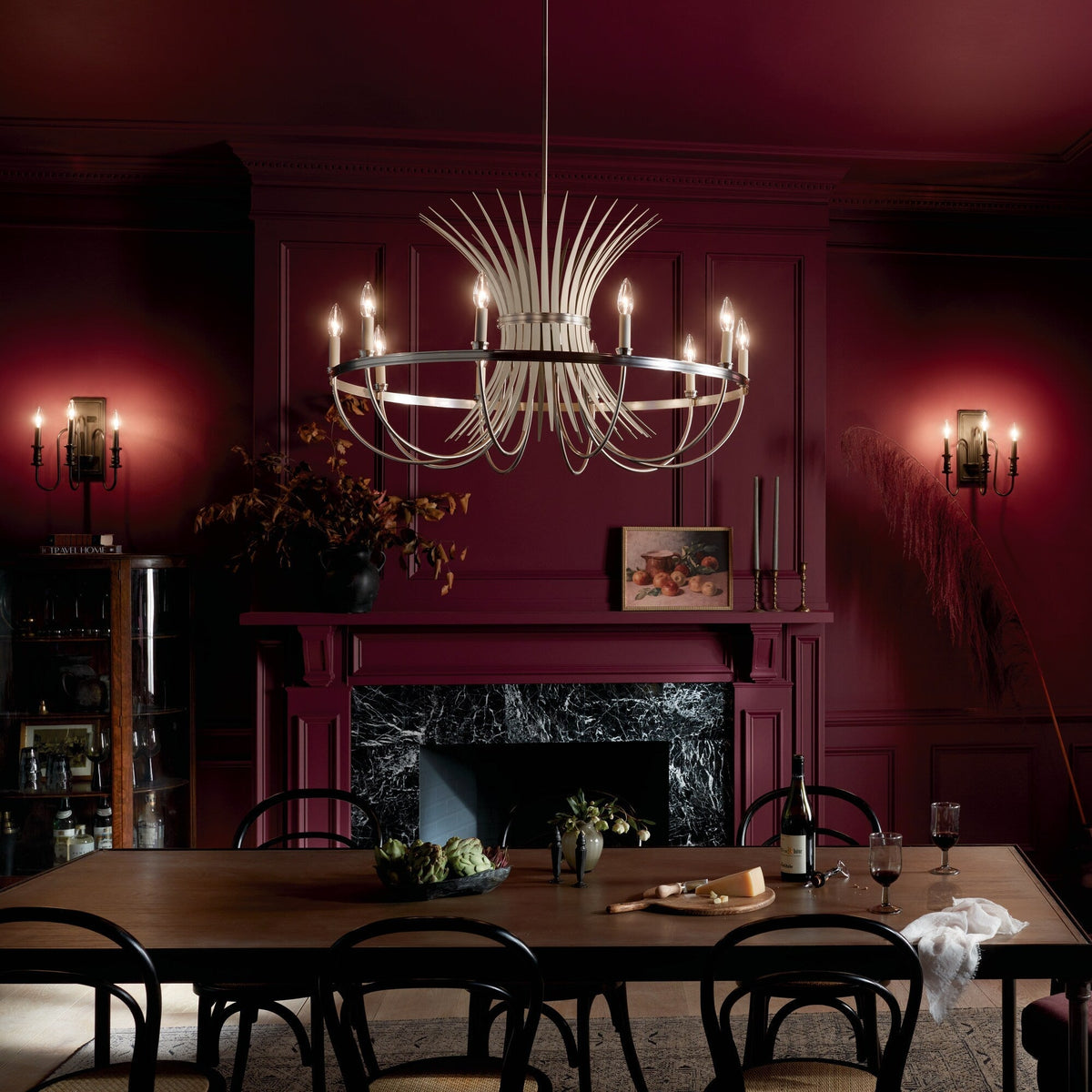 Kichler Baile 9-Light Brushed Nickel Farmhouse Chandelier