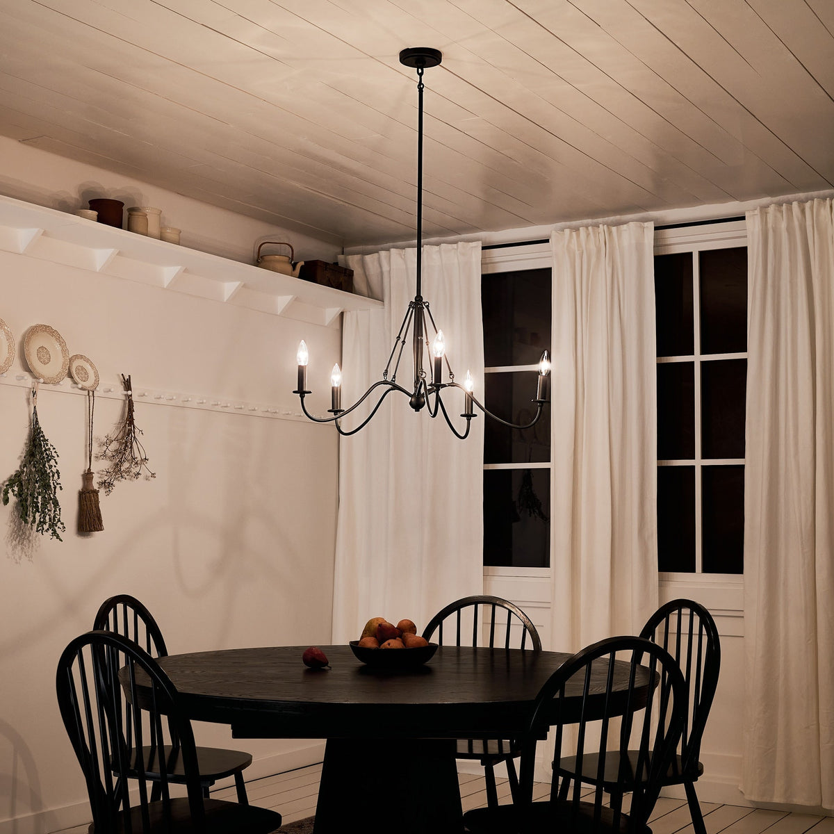Kichler Freesia 5-Light Black Farmhouse Chandelier