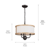 Kichler Heddle 3-Light Gray Farmhouse Chandelier