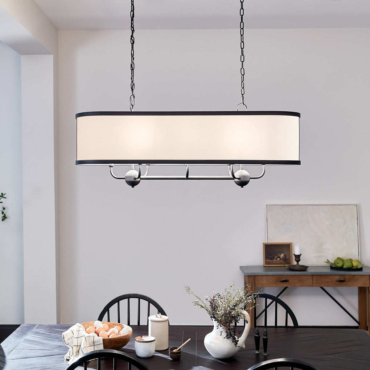 Kichler Heddle 8-Light Black Farmhouse Chandelier