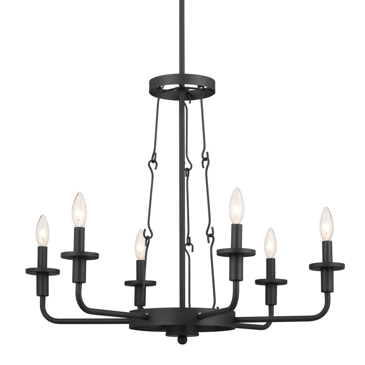 Kichler Vetivene 6-Light Black Farmhouse Chandelier